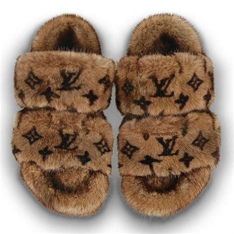 louis vuitton slippers cheap|louis vuitton monogram fur slippers.